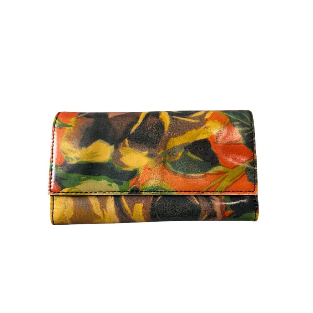Patricia Nash Terresa Wallet Winter Bloom Leather Trifold RFID Blocking